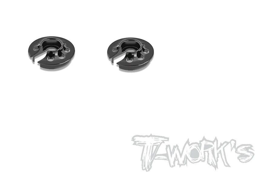 T-Work`s Aluminum Shock Spring Retainer -1mm for Xray X4-2023 Rear (2)