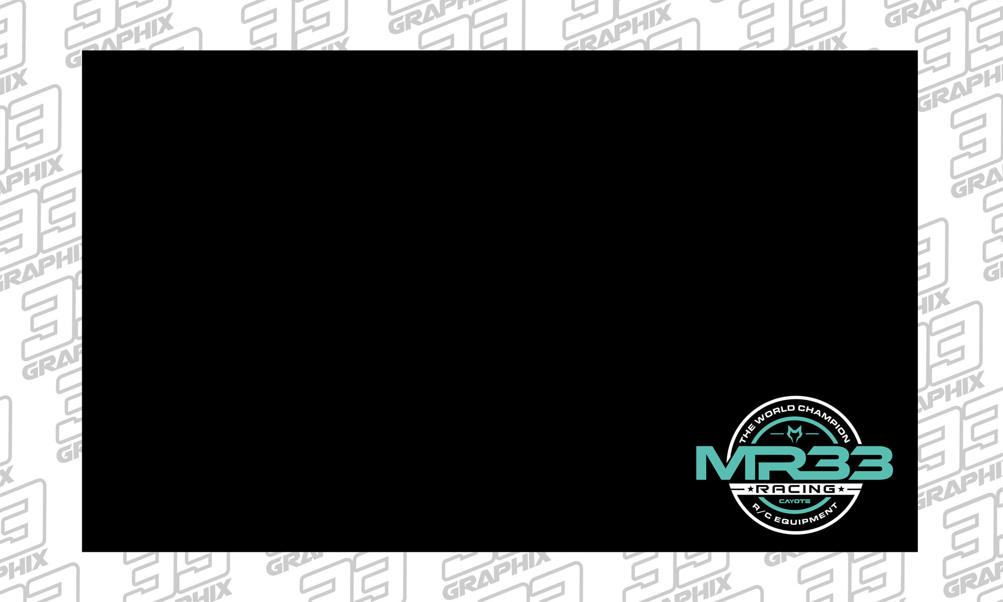 MR33 "goes Cayote"  Pit Mat Tischunterlage by 33Graphix 1000 x 600mm - Schwarz