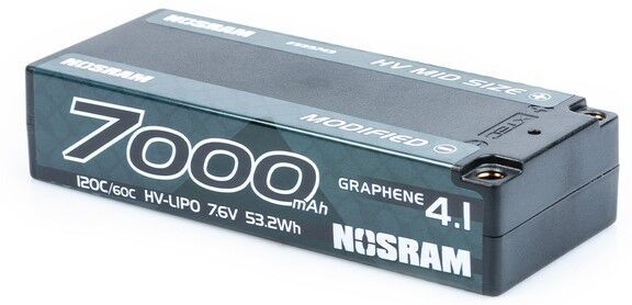 Nosram Graphene-4.1 7000mAh Miud Size Shorty LiPo 7.6V 120C/60C - 261g