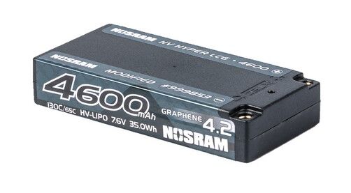 Nosram Graphene-4.2 4600mAh 7.6V 130C/65C HV Hyper LCG Modified Shorty LiPo Battery - 160g