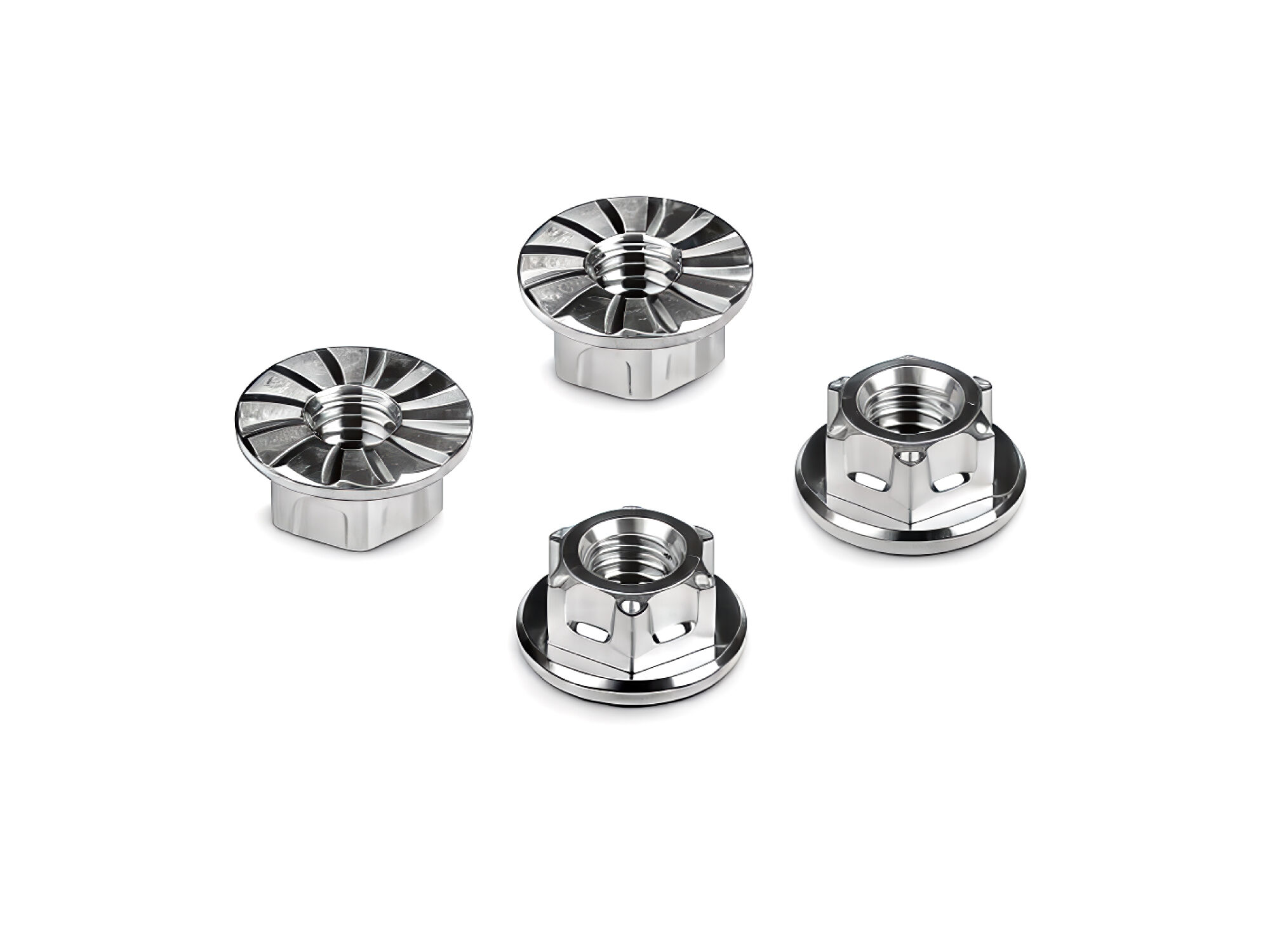 HUDY Titanium Wheel Nuts M4 Serrated Flange (4)