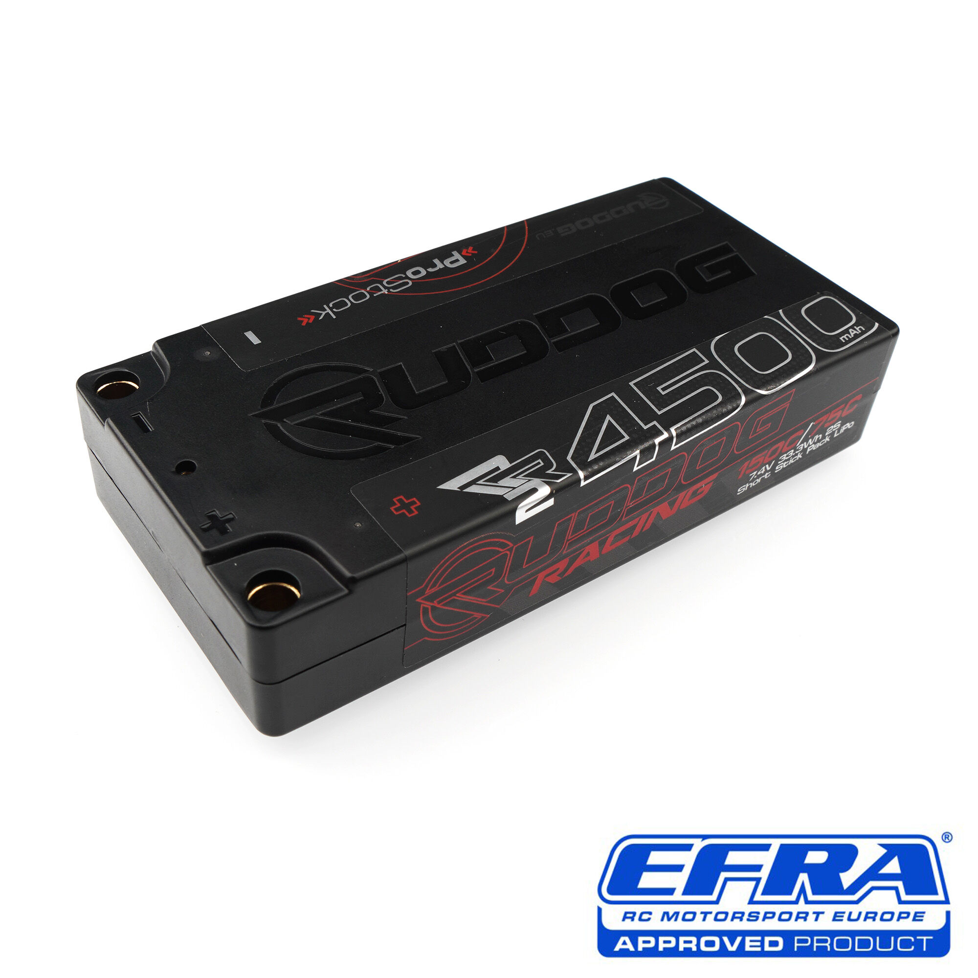 RUDDOG Racing RR2 ProStock 4500mAh 150C/75C 7.4V 20mm-LCG Short Stick Pack LiPo Akku