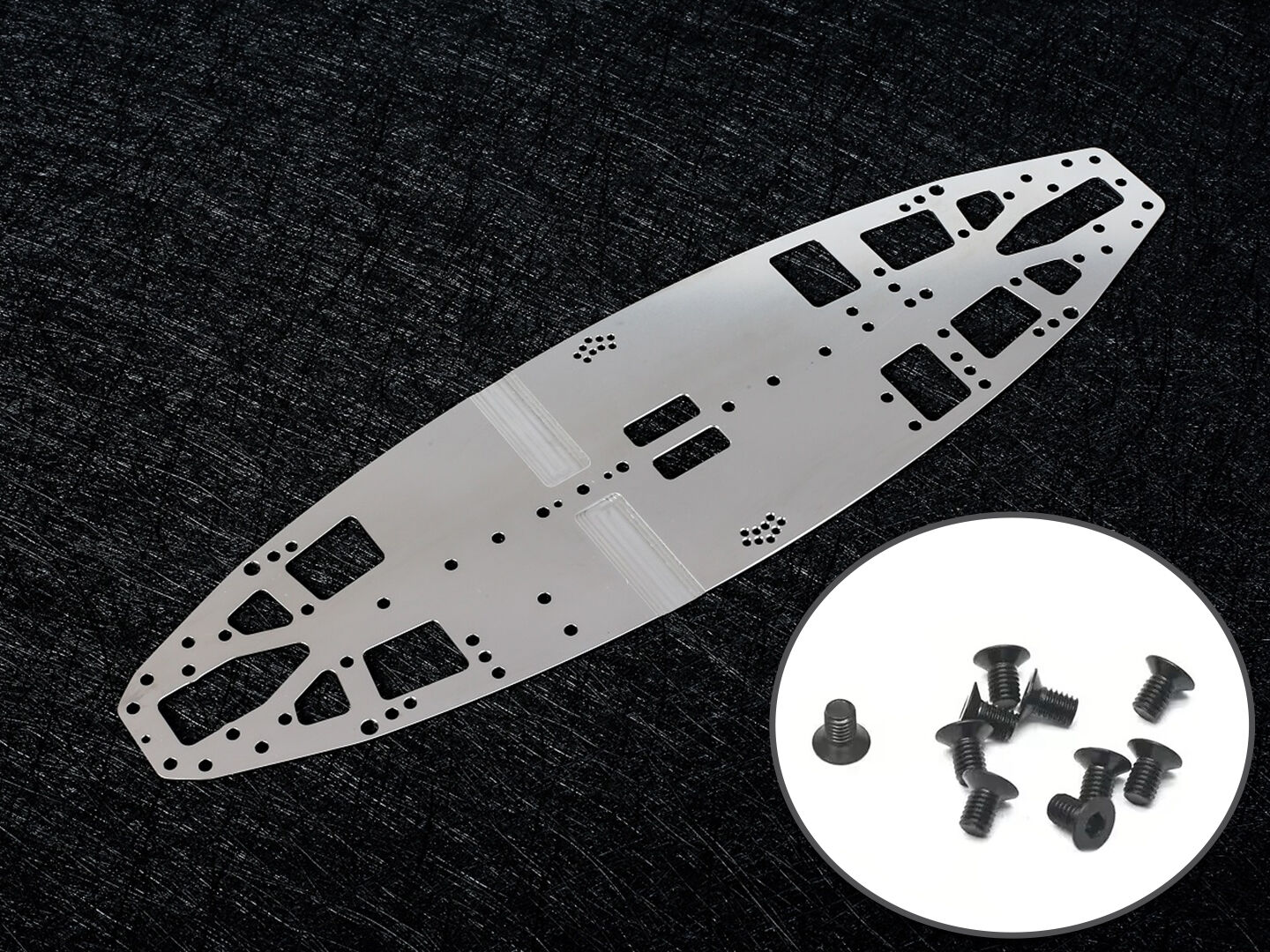 WeiRC Stahl Chassis 1,2mm für Awesomatix A800R (R) inkl. Stahlschrauben Set