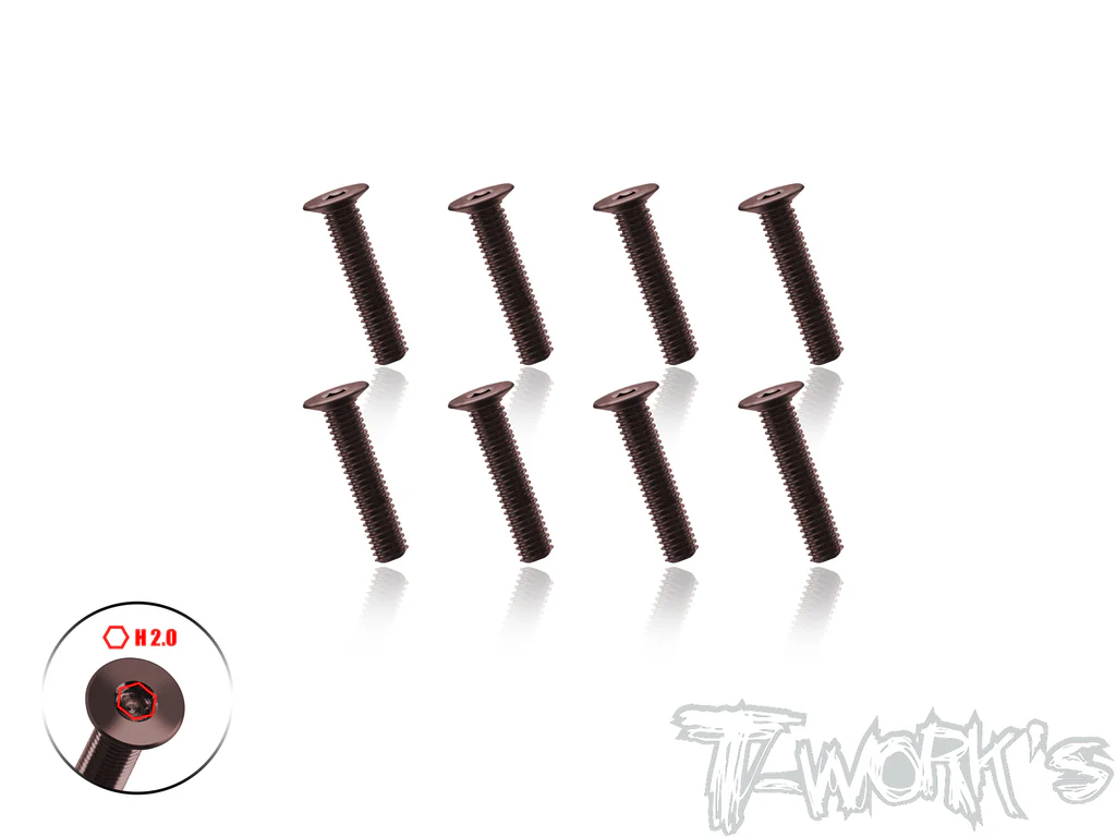T-Work´s  120° Steel Countersunk CNC Hex Screw M3 x 14,0mm (8)