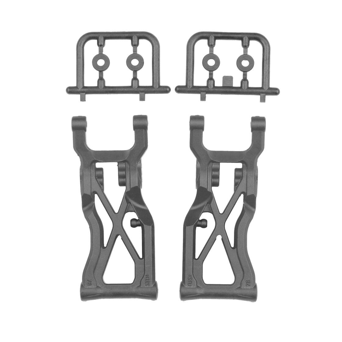 Team Associated RC10B7 FT Carbon Rear Suspension Arms V2, 78mm