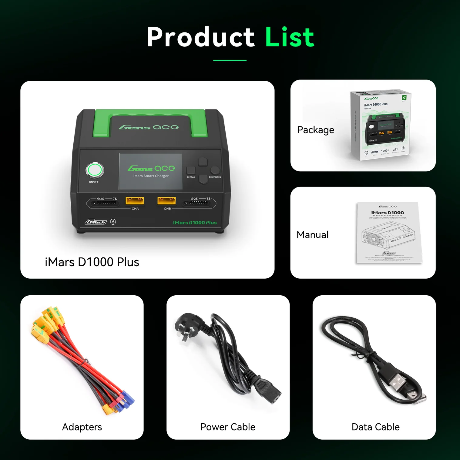 GEAD1000Plus Gens ace iMars D1000 Plus Smart Dual Charger AC 1000W (8)