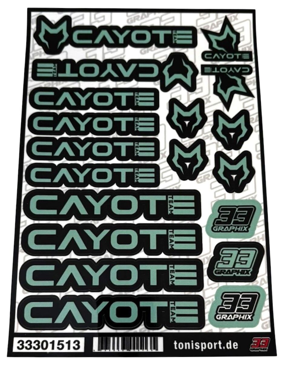 Cayote Aufkleberbogen by 33Graphix DIN A5 Cayote Grün/Schwarz