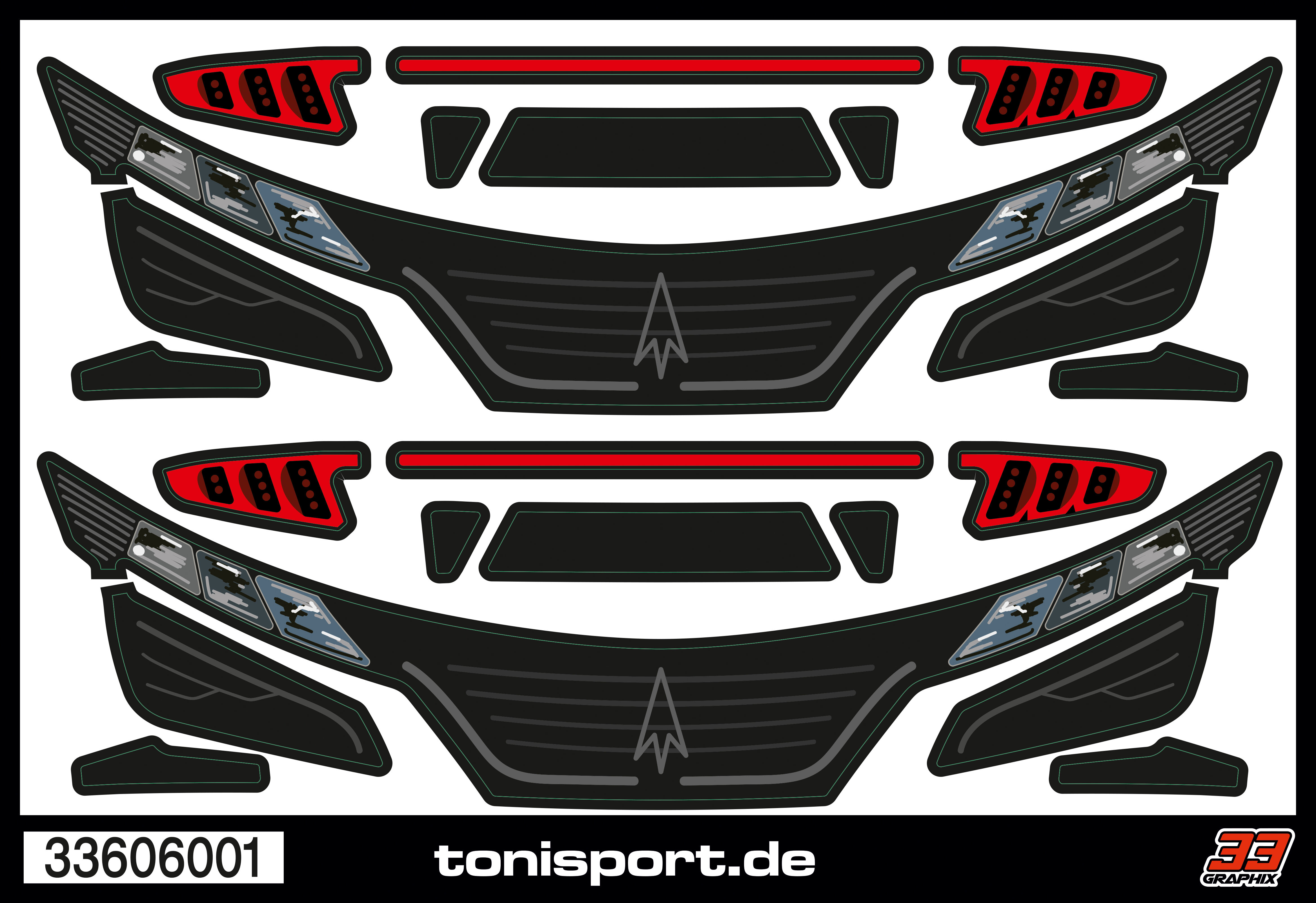 33Graphix Inside Headlight / Grill Sticker Avalon Vortex