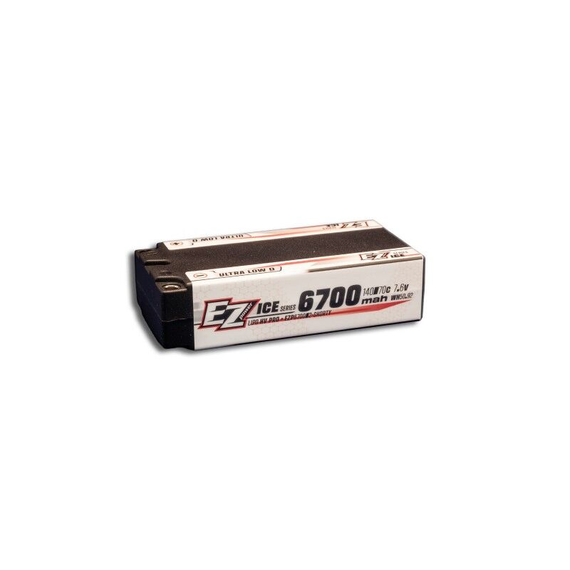 EZ Power Lipo 6700mah Shorty Long Run 7,6v 2s 140/70c HV PRO Ice Series - 5mm