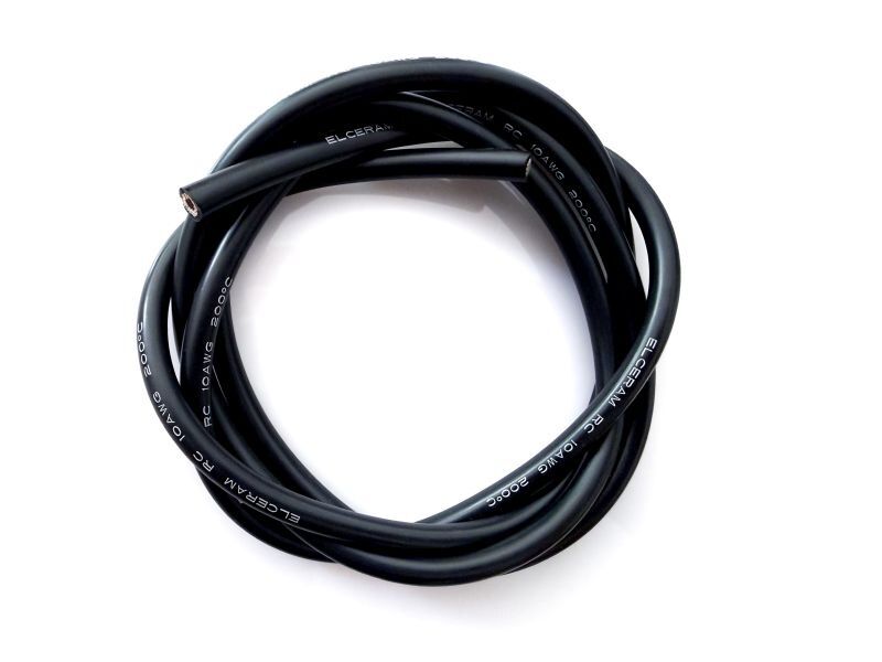 ELCERAM Silikonkabel 10 AWG - Schwarz (1m)