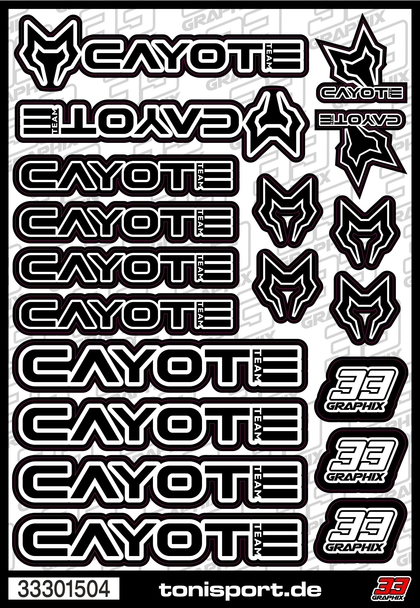 33301505 - Cayote Aufkleberbogen (DIN A5) - Wei