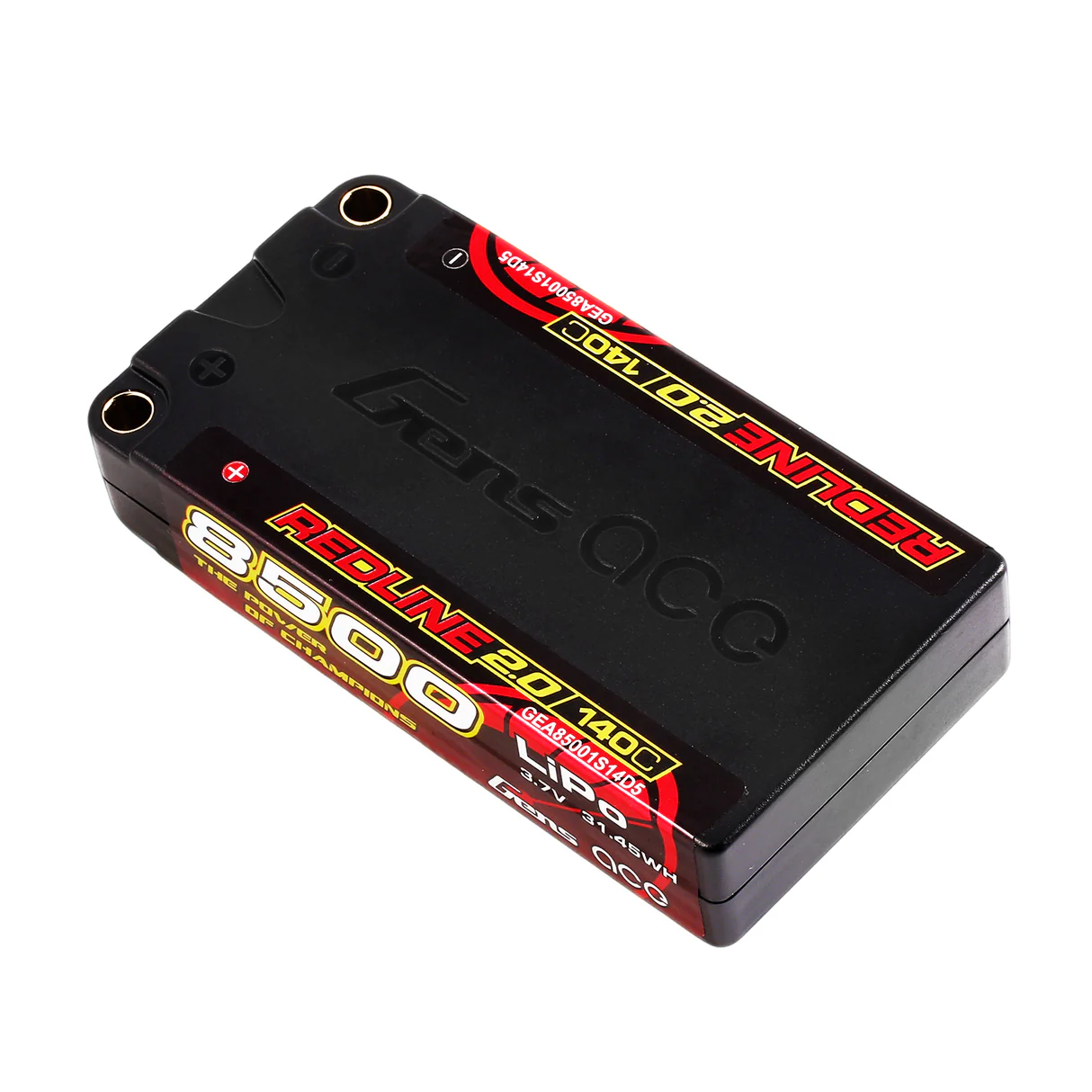 Gens ace Redline 2.0 8500mAh 3.7V 140C 1S HardCase HV LiPo Akku, 5mm Stecker