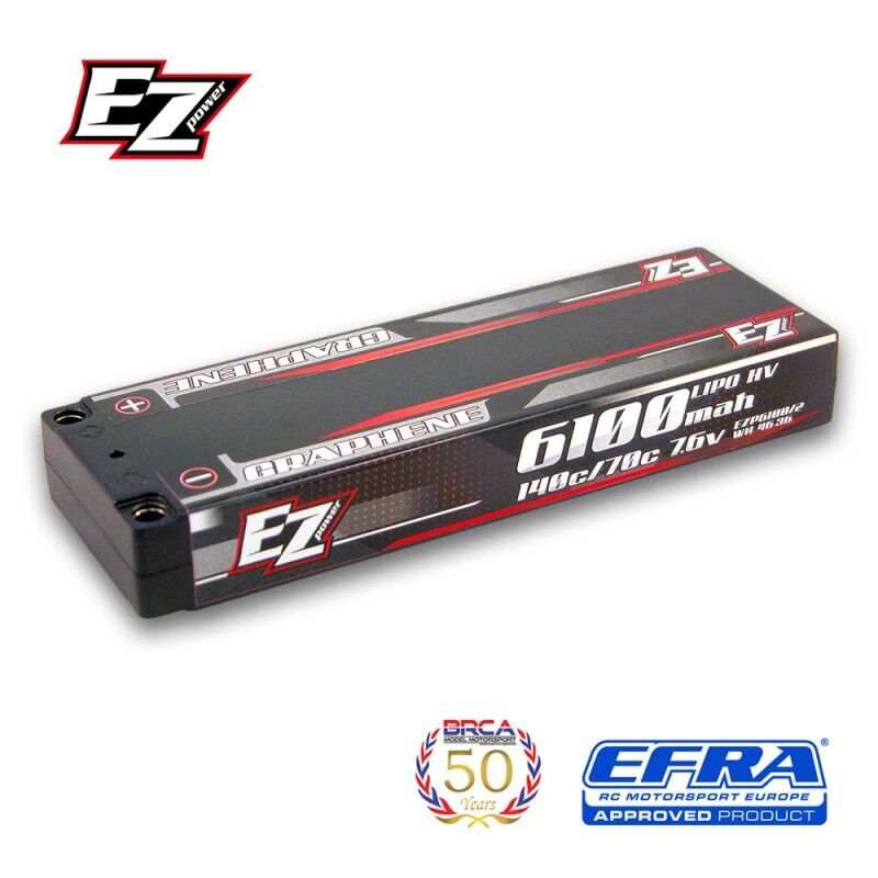 EZ Power HV Graphene LiPo Battery ULCG 6100 mah 7,6V 1 40/70C, 5mm - 238g