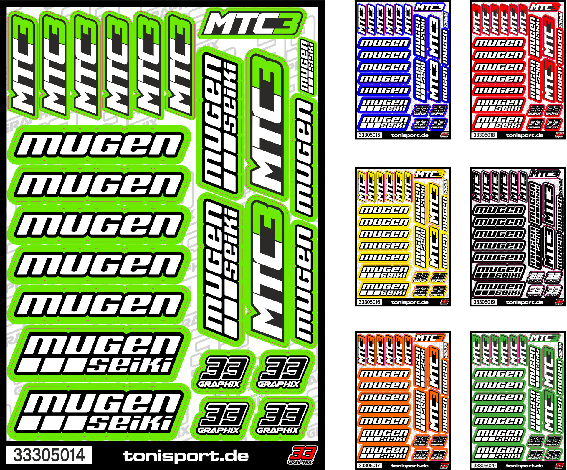 Mugen Seiki MTC-3 Sticker Sheet by 33Graphix DIN A5