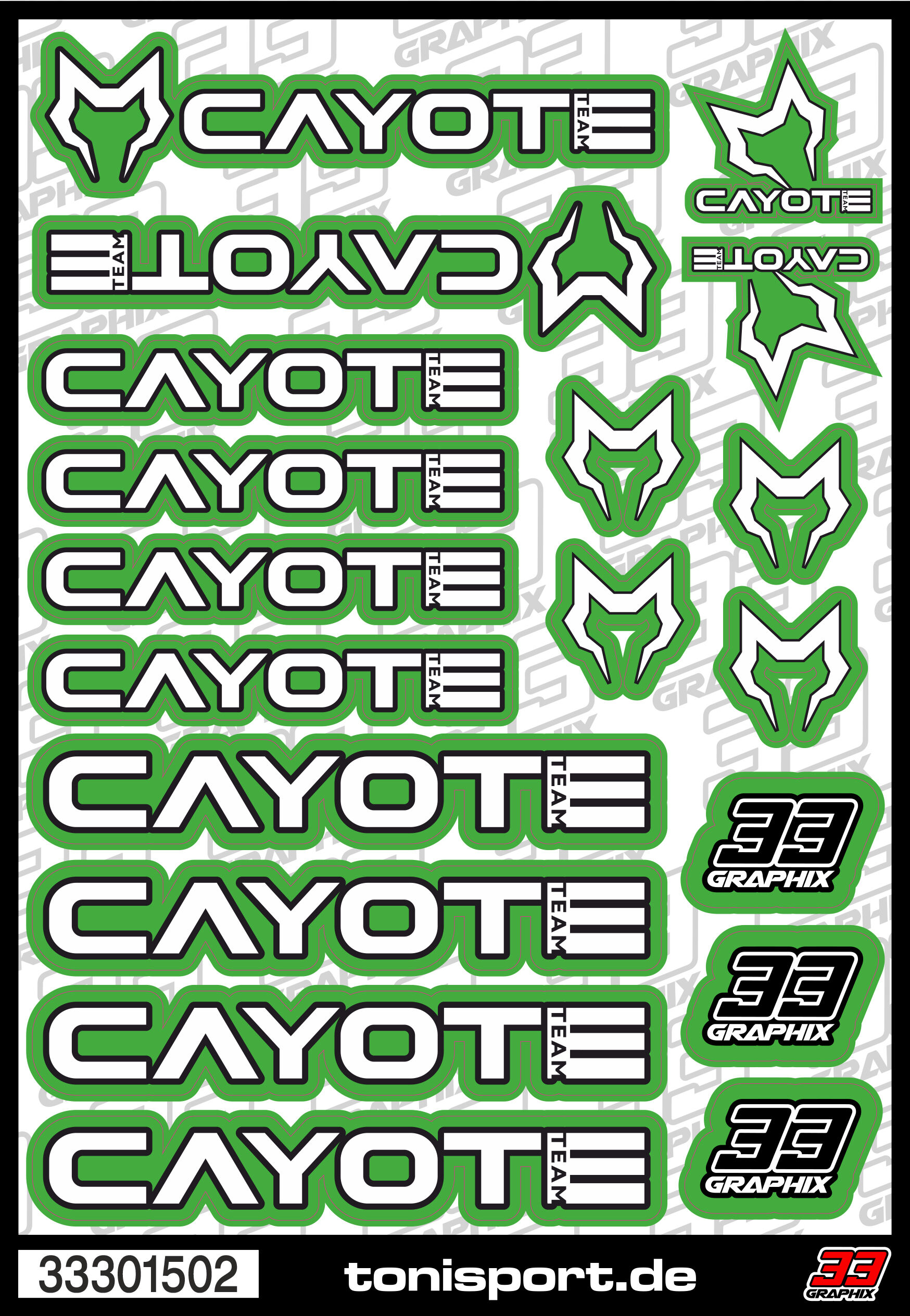 33301502 - Cayote Aufkleberbogen (DIN A5) - Grn