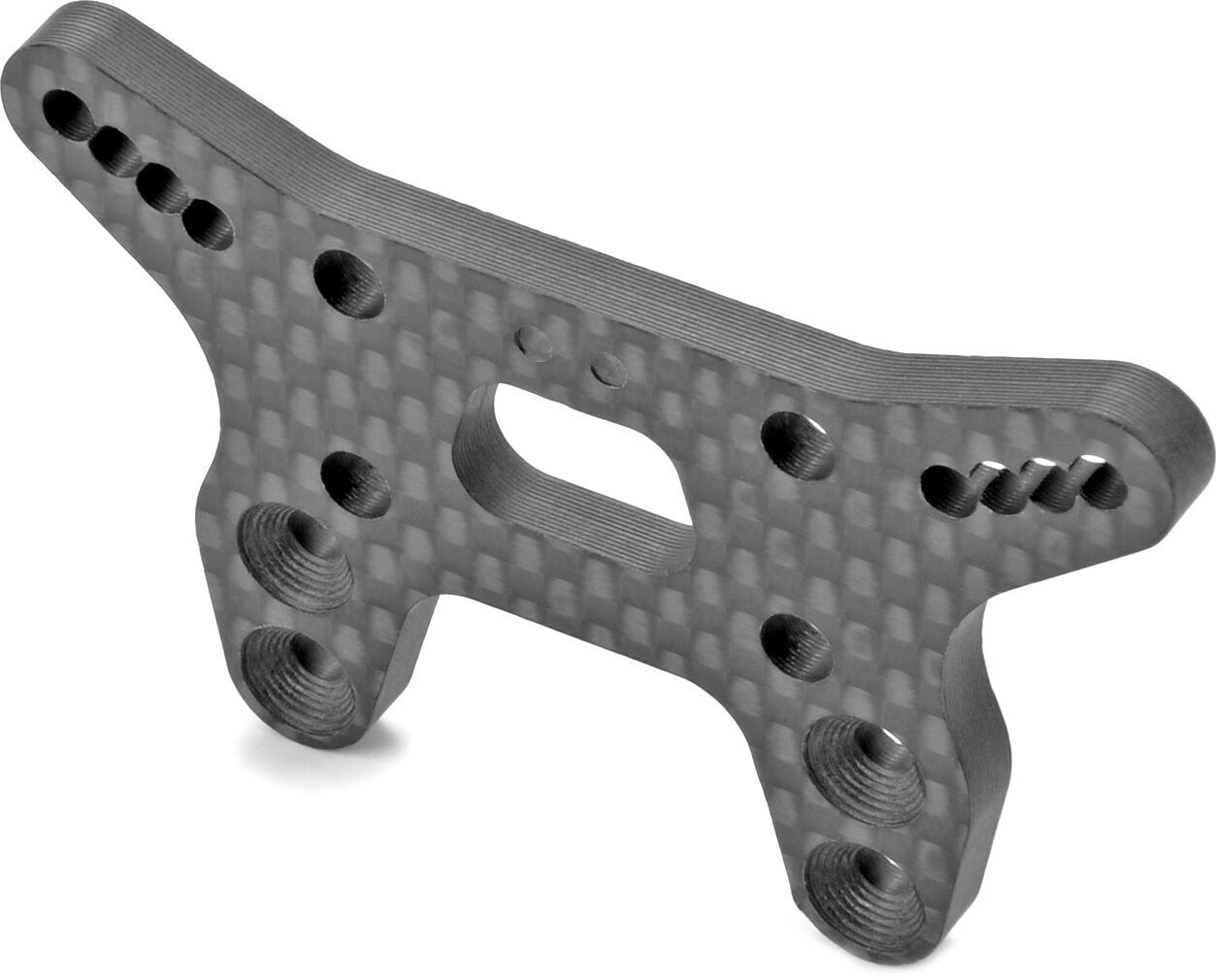 XRAY XB2-2025 Carbon Shock Tower For Bridge Upper Deck - 2-dots - Front (1)