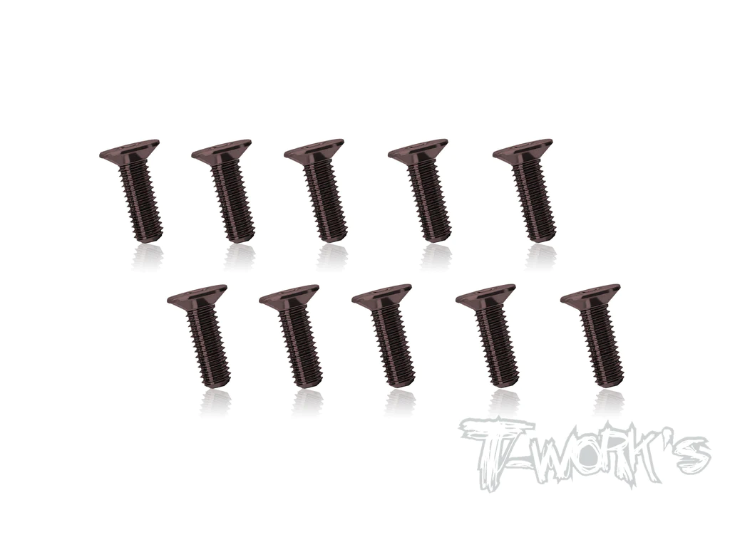 T-Work`s Steel Flathead Screw 110° M3x8mm (10)