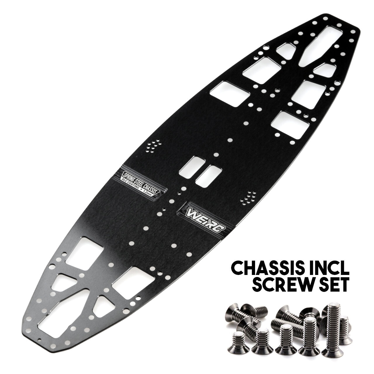 WeiRC DLC Stahl Chassis 1,2mm für Awesomatix A800RR (142g) inkl. Stahl Schrauben Set