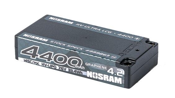 LRP Graphene-4.2 4400mAh 7.6V 145C/70C HV Ultra LCG Stock Spec Shorty LiPo Battery - 174g
