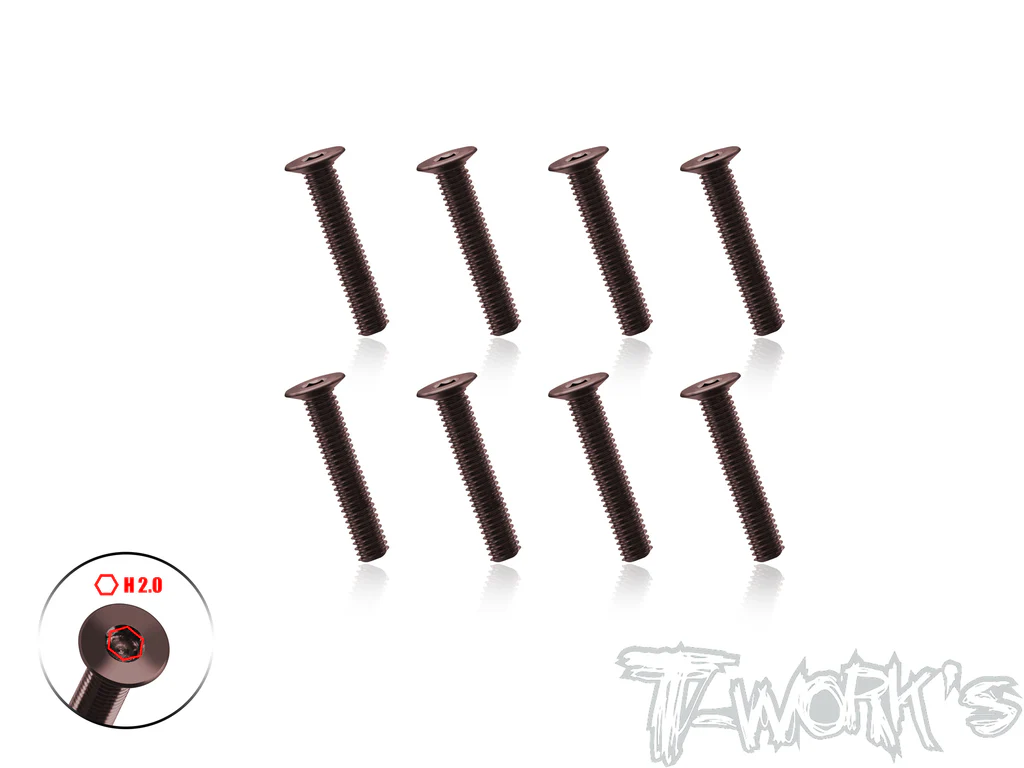 T-Work´s  120° Steel Countersunk CNC Hex Screw M3 x 14,0mm (8)