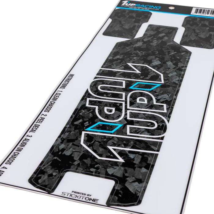 1up Racing Forged Carbon Look Chassis Schutzfolie XRAY XB4-26 (1)