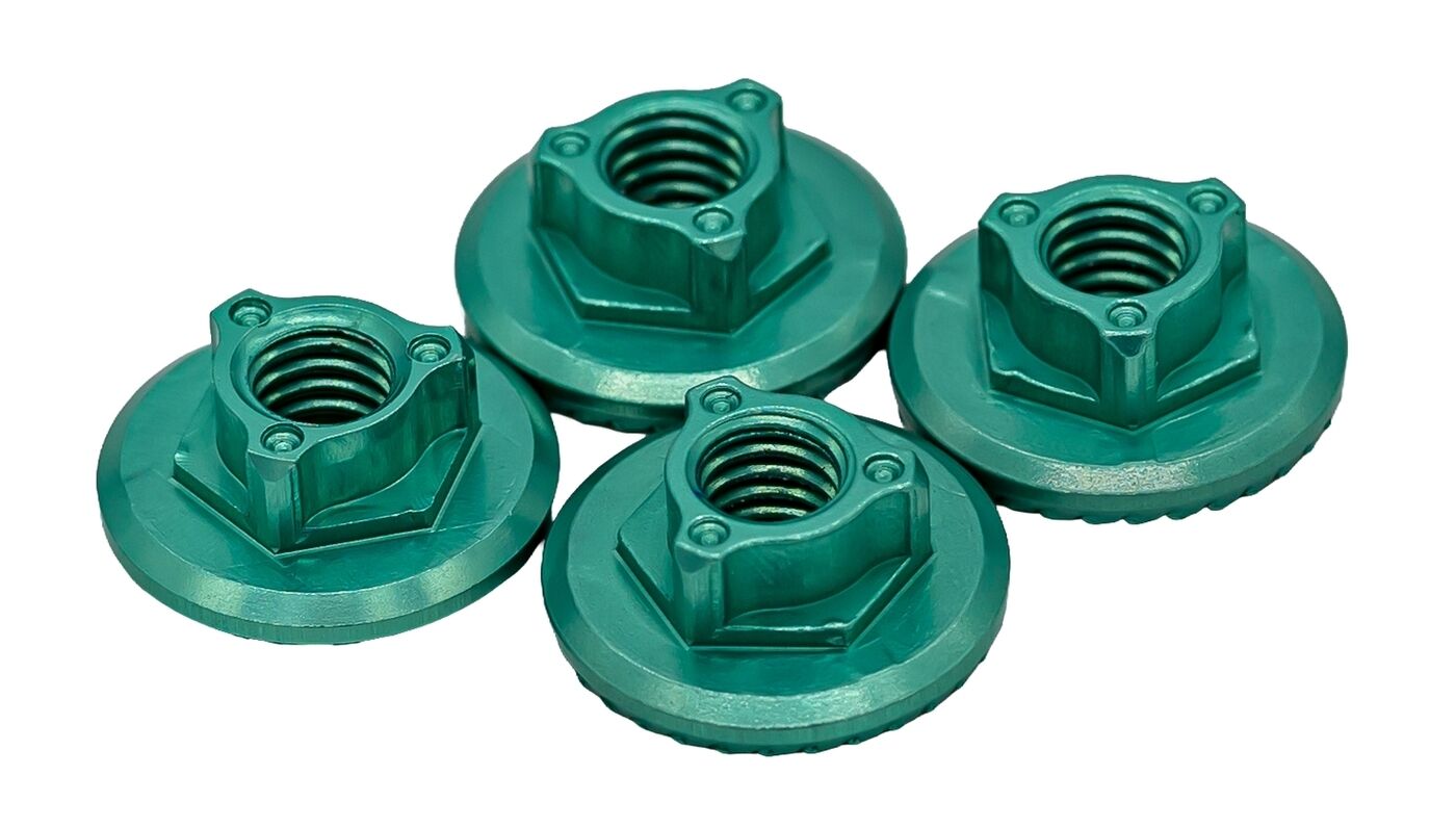 MR33 Aluminium Radmutter Groß gerändelt 4,0mm - Mint (4)