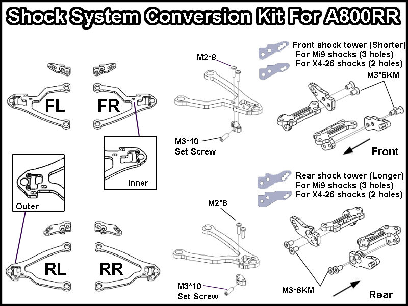 A800RR shocks kit manual