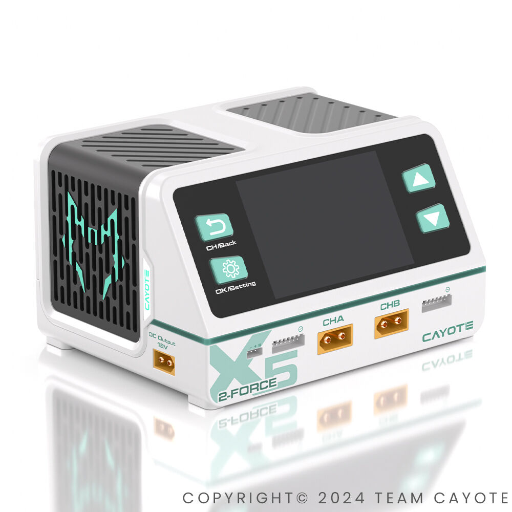 CYEG1021 CAYOTE 2-Force X5 Ladegert (EU Version) incl. 2 XT90 Ladekabel (3) CYEG1021 CAYOTE 2-Force X5 Ladegert (EU Version) incl. 2 XT90 Ladekabel (3)