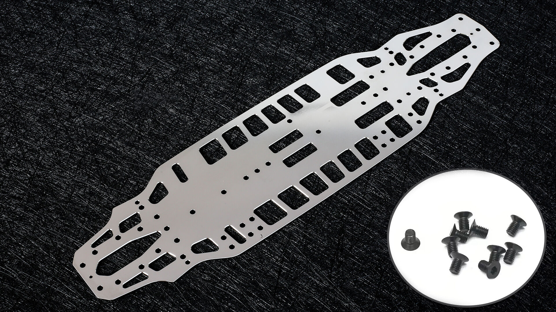 WeiRC Stahl Chassis 1,2mm für Tamiya TRF-421 inkl. Stahlschrauben Set