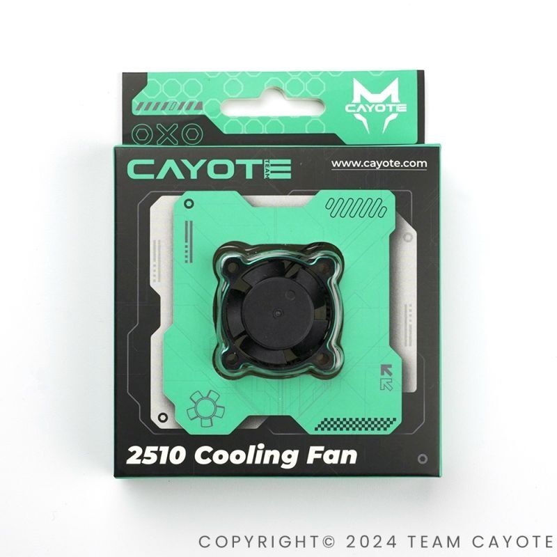 CA-CYEAF1005 CAYOTE CrestX (Evo) Aluminium Fan 25x25x10mm - Aurora Green 1