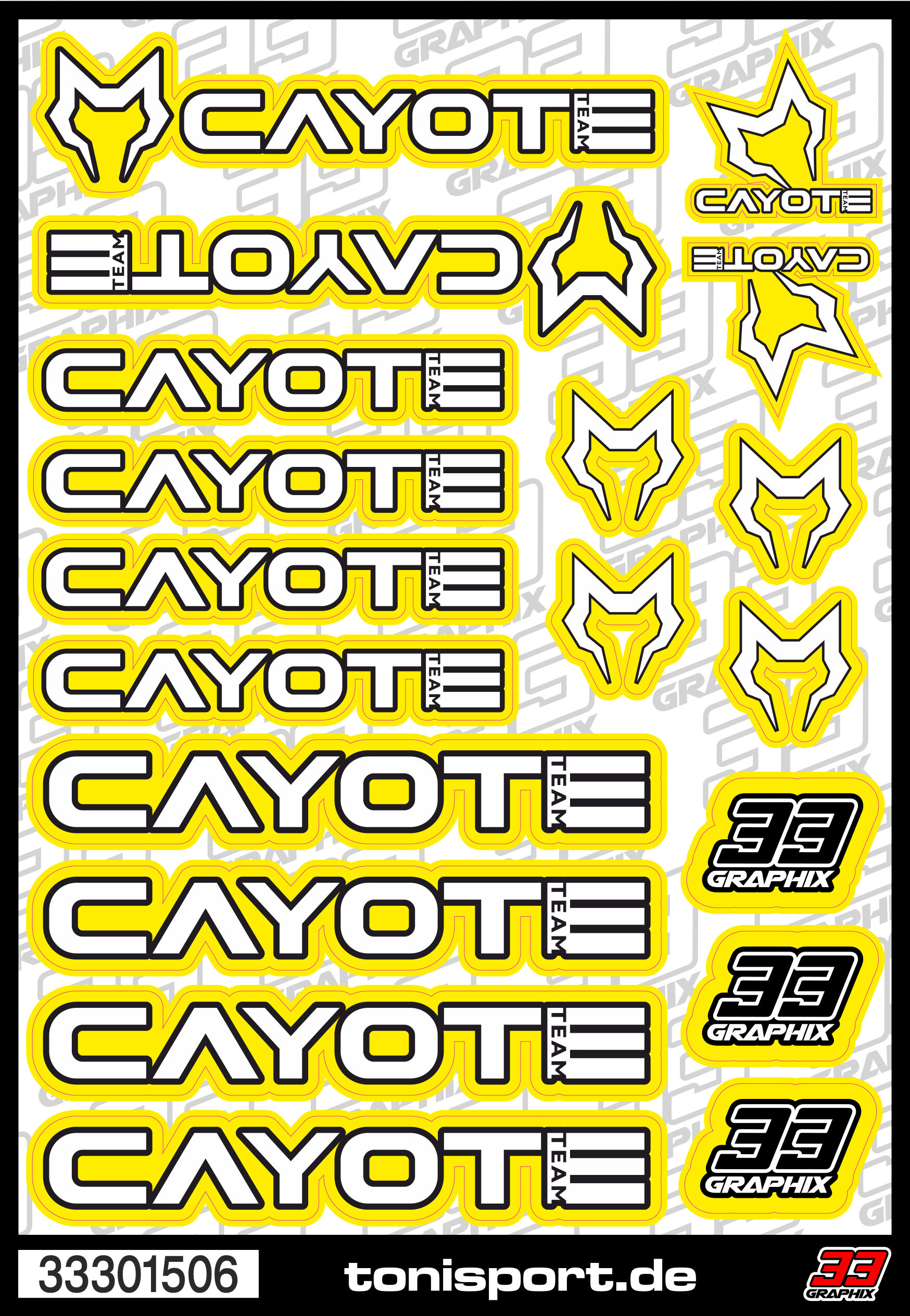 33301506 - Cayote Aufkleberbogen (DIN A5) - Gelb