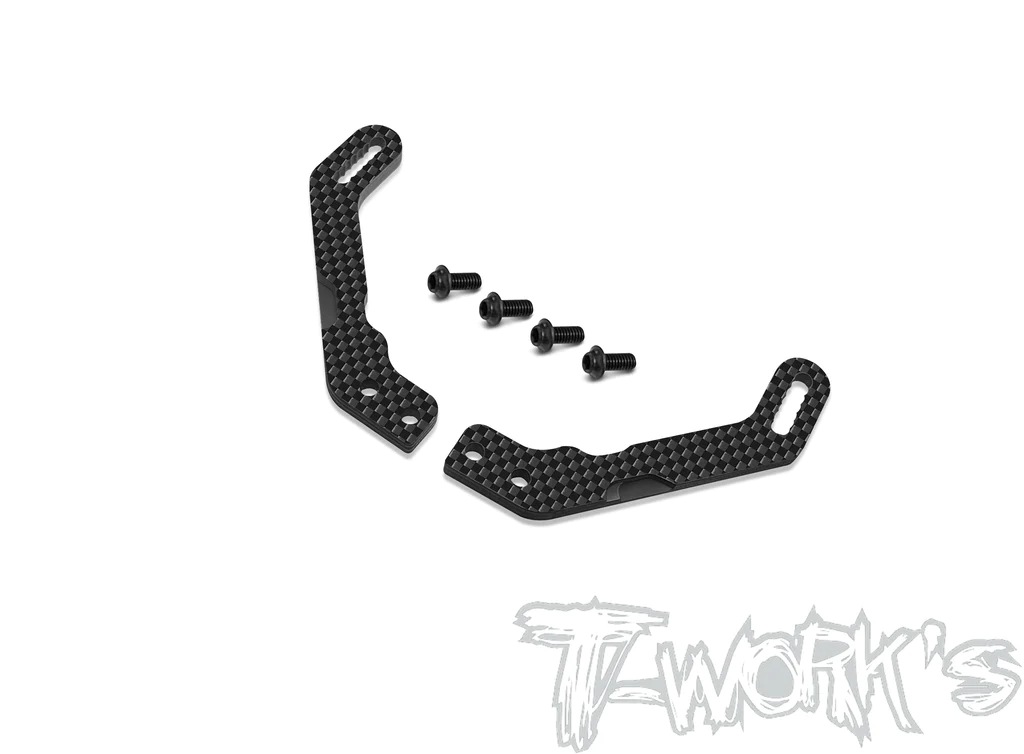 T-Work`s Graphite Rear Body Post Plate Set V2 for Xray X4-2022 + 23