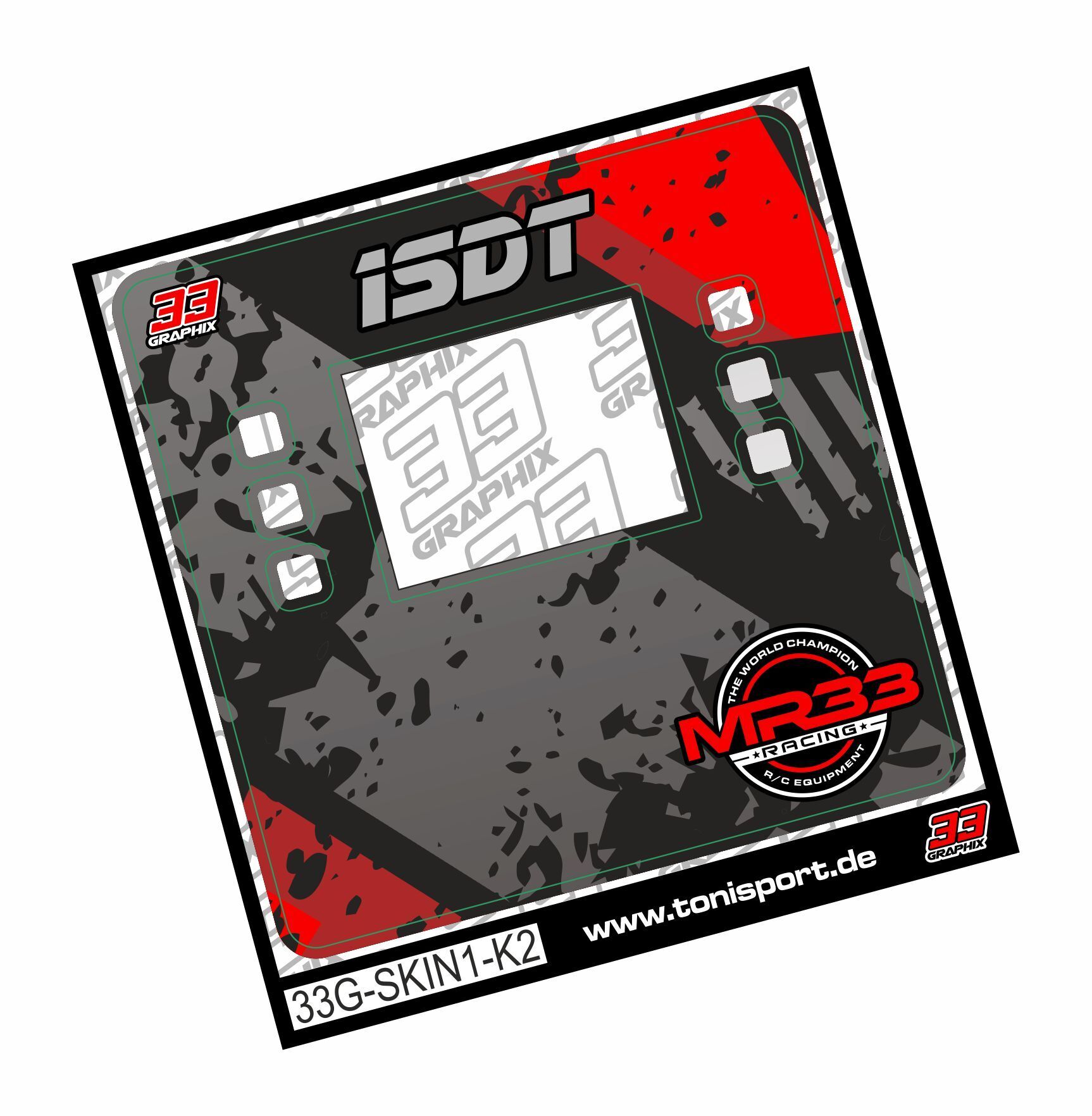 MR33 Sticker for ISDT K2 Air Charger by 33Graphix 