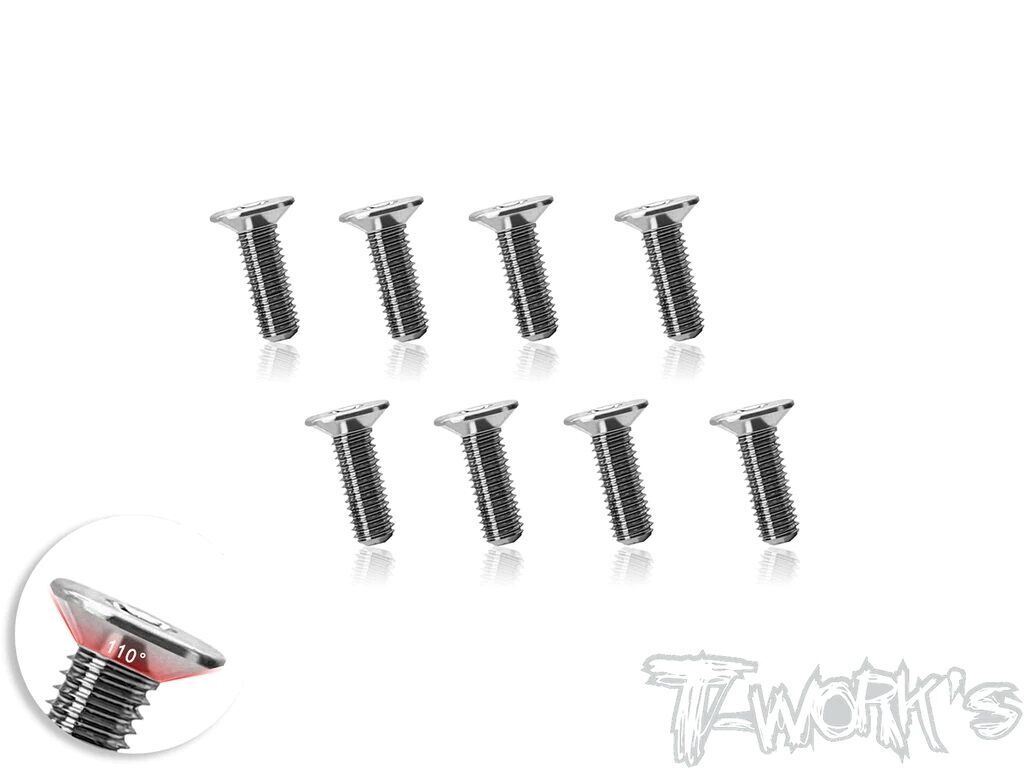 T-Work`s Titanium Flathead Screw 110° M3x8mm (8)