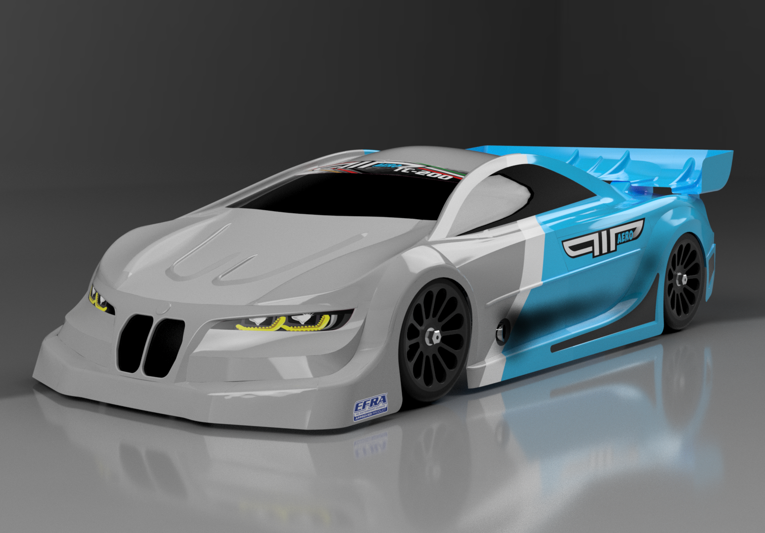PIPaero TC200 Nitro Tourenwagen Karosserie 200mm (unlackiert)