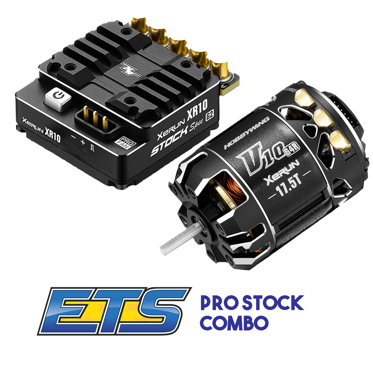 Hobbywing ETS Pro Stock Combo - Xerun XR10 Stock Spec Regler + Xerun V10 G4R 17.5T Motor