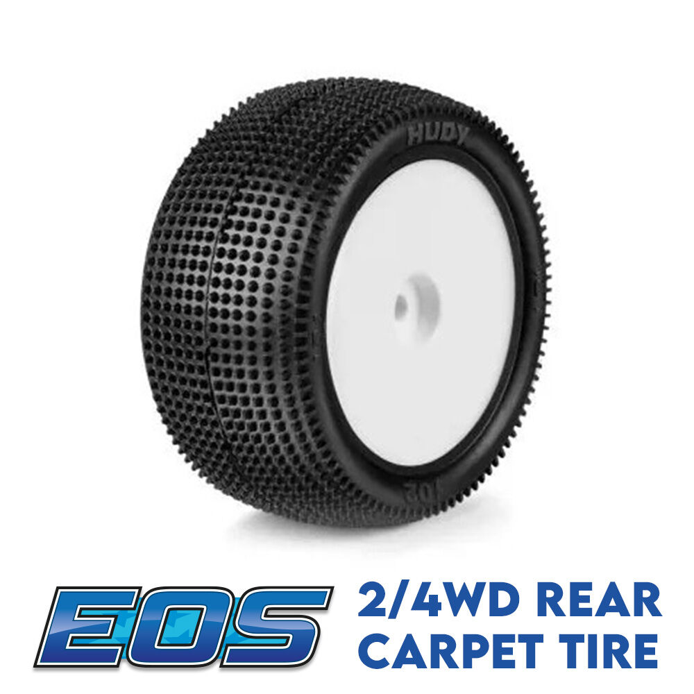 HUDY 2WD/4WD Carpet Offroad Rear Tire 102 Medium Pre-glued 1:10  (2)
