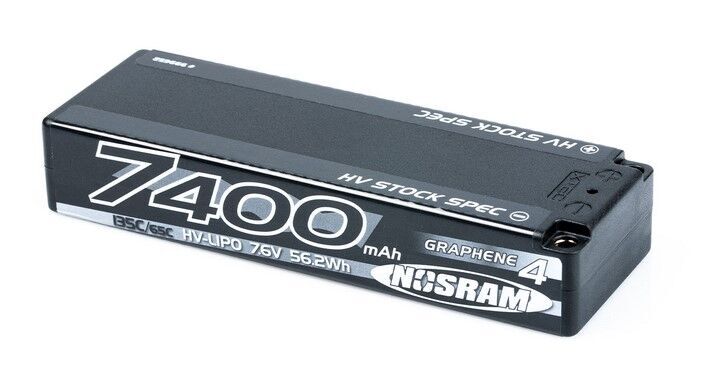 Nosram Graphene-4 7400mAh HV Stock Spec LiPo 7.6V 135C/65C - 302g