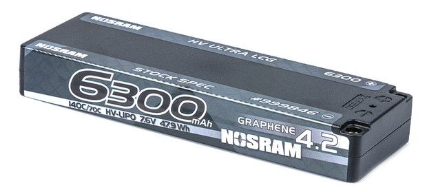 Nosram HV Ultra LCG Stock Spec Graphene-4.2 6300mAh 7.6V 145C/70C LiPo Akku - 237g