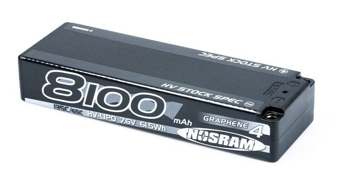 Nosram Graphene-4 8100mAh HV Stock Spec LiPo 7.6V 135C/65C - 327g