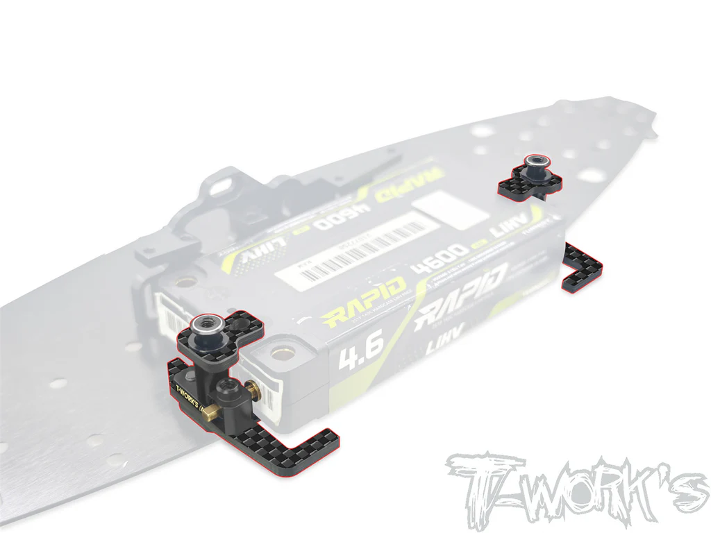 TW-TE-257-MTC3-B T-Work`s Easy Snap Messing Akkuhalter Set fr Mugen Seiki MTC-3 (2)