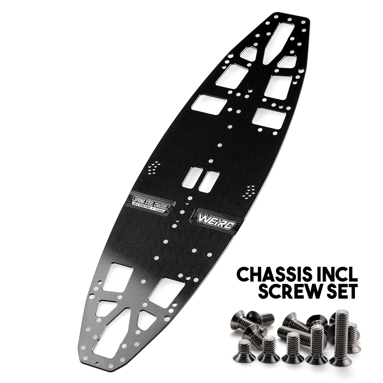 WeiRC DLC Stahl Chassis 1,2mm für Awesomatix A800RR (142g) inkl. Stahl Schrauben Set