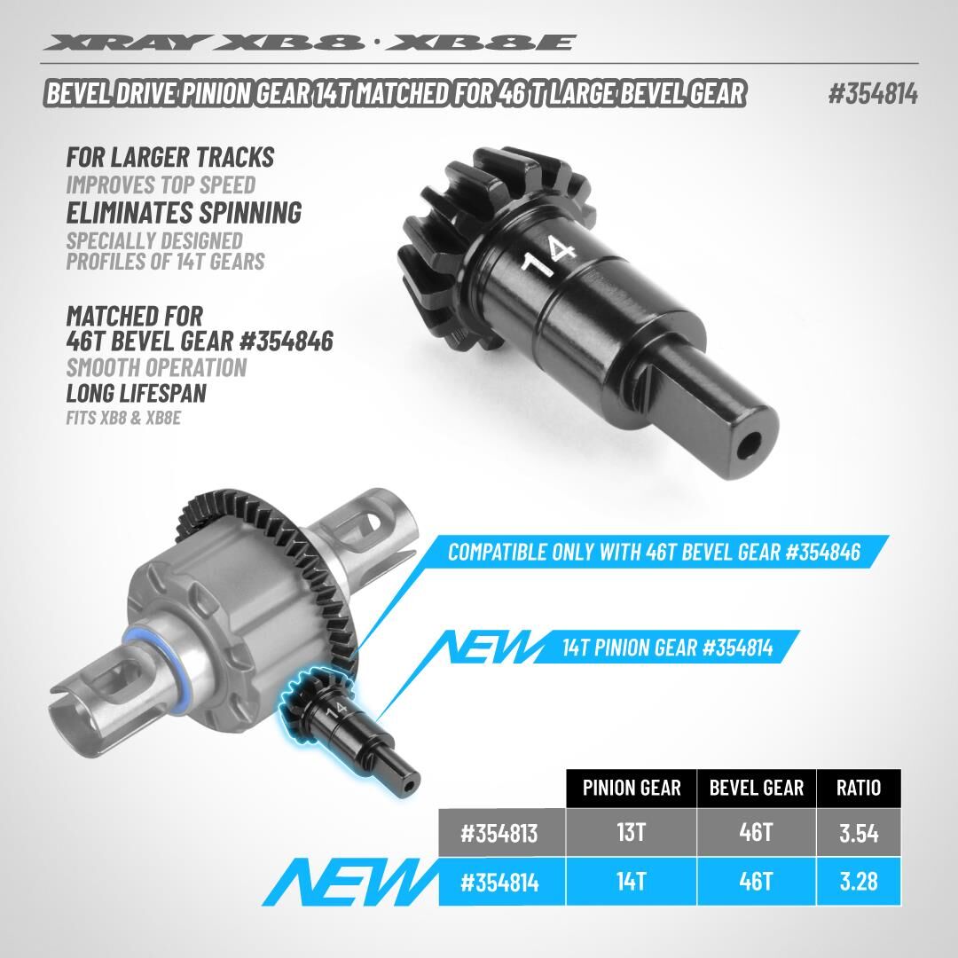 354814-XRAY-Bevel-Drive-Pinion-Gear-14T-Matched-for-46T-Large-Bevel-Gear