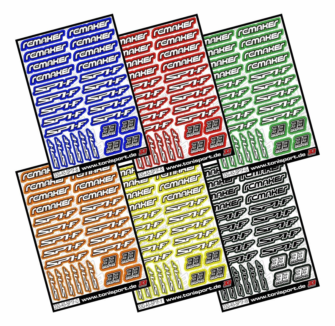 RC MAKER SP1-F Aufkleberbogen by 33Graphix DIN A5