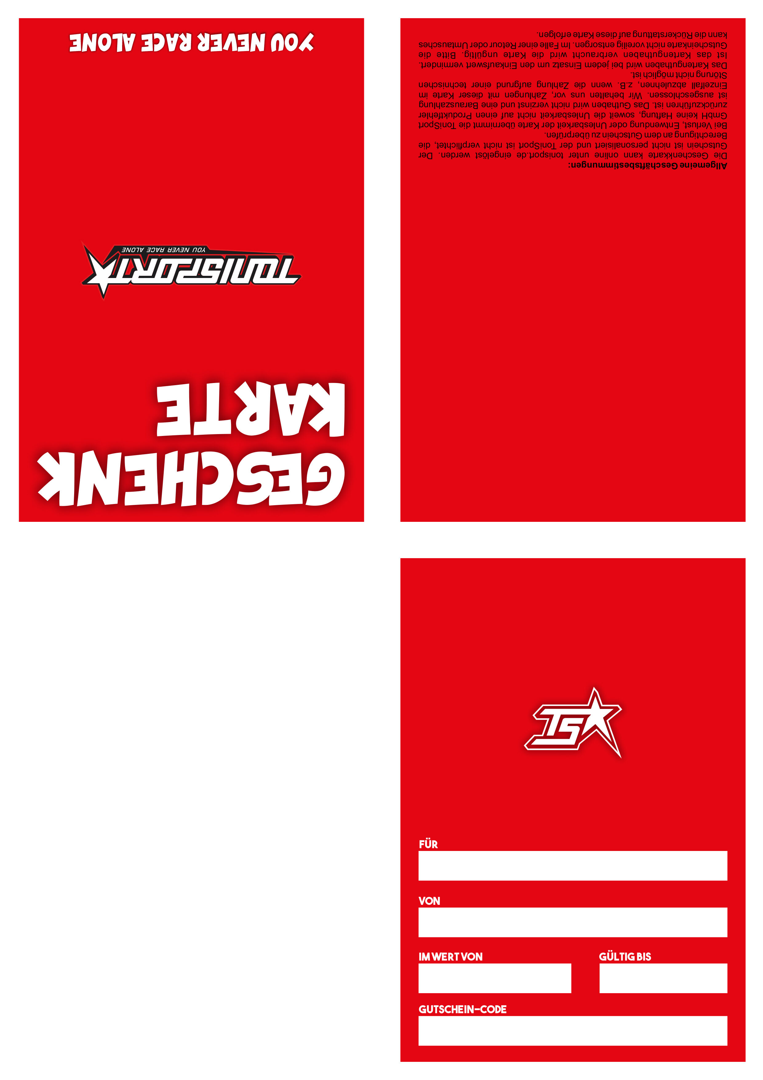 Geschenkkarte DIN A6 ToniSport Print@Home