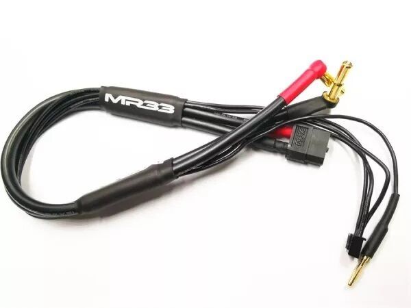MR33 2S XT90 Ladekabel 300mm (4/5mm Dual Plug - XH) - Schwarz
