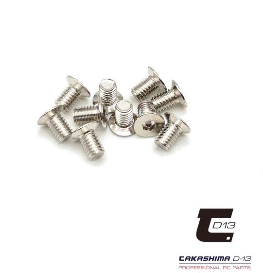 Takashima D-13 M3x5mm Steel Screws Carbon Hardened 120° (10)