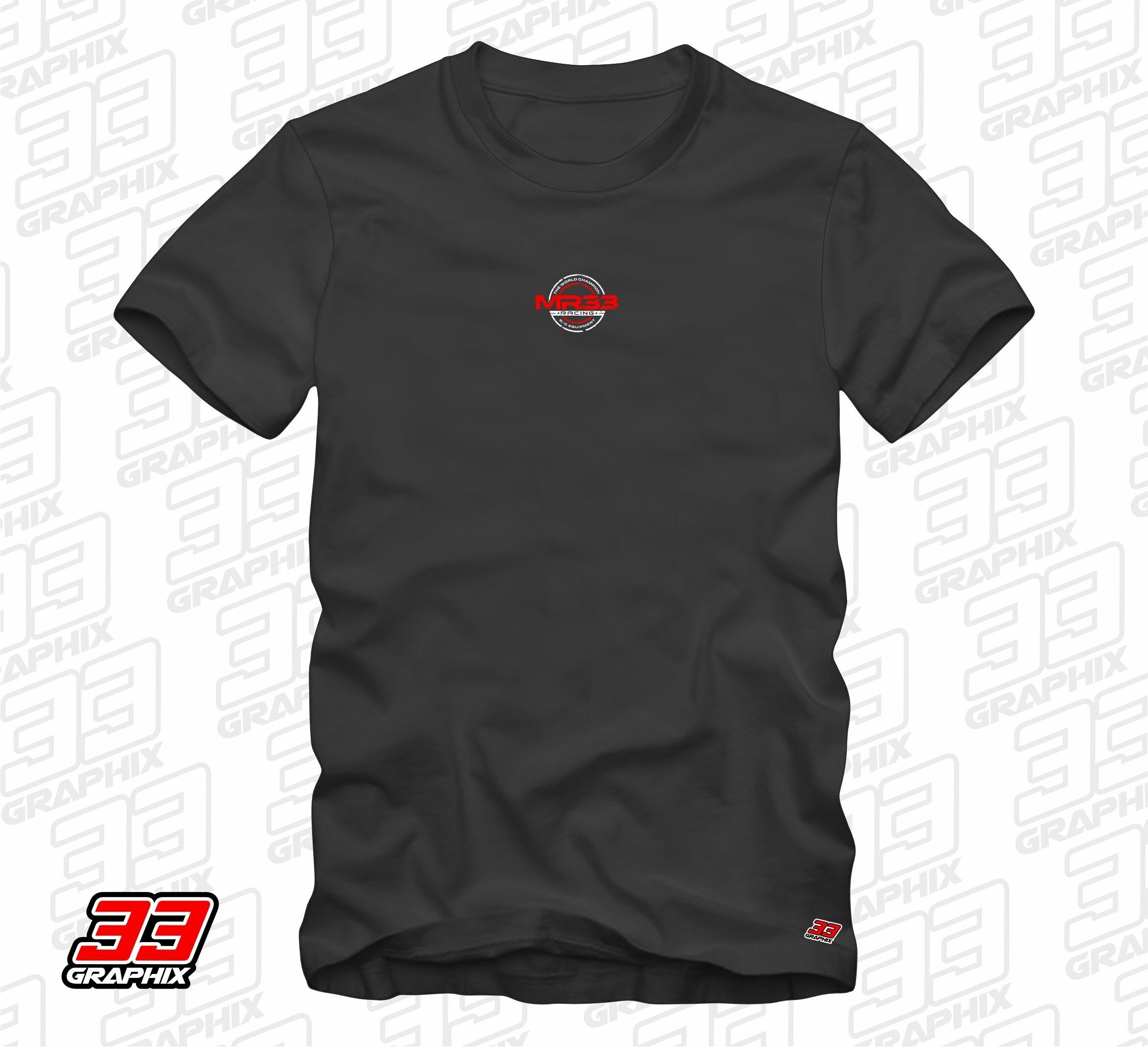 MR33 Team T-Shirt SMALL LOGO by 33Graphix - Black