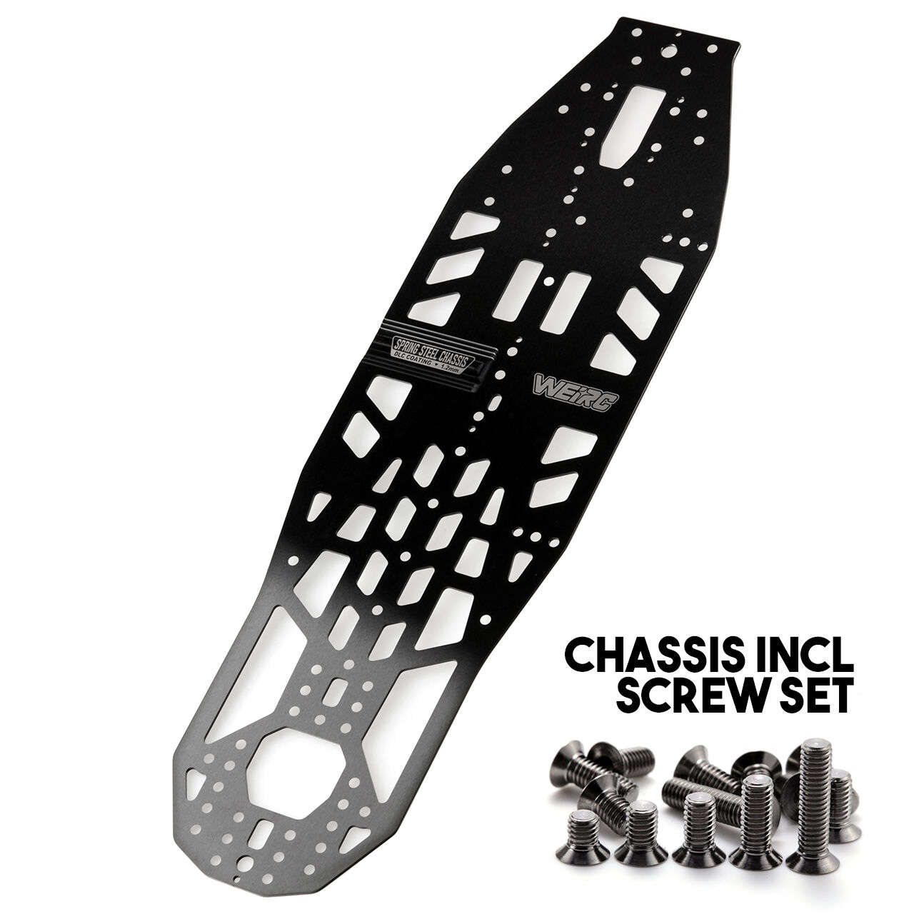 WeiRC DLC Stahl Chassis 1,2mm für Schumacher FT9 (150g) inkl. Stahl Schrauben Set