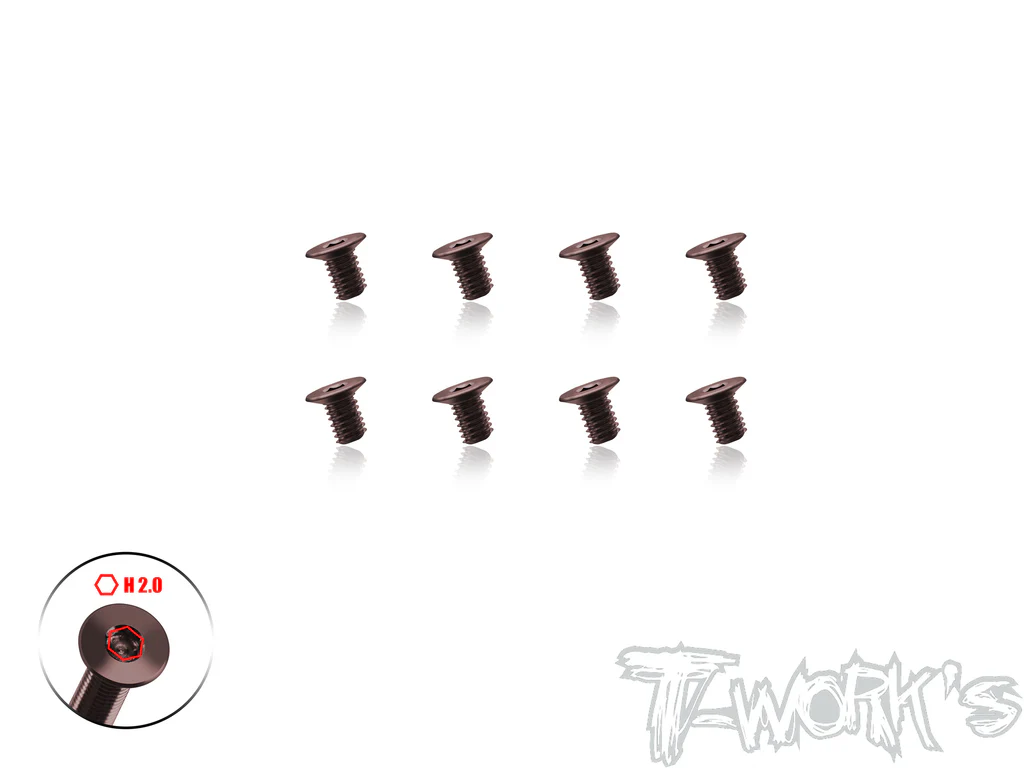 T-Work´s  120° Steel Countersunk CNC Hex Screw M3 x 5,0mm (8)